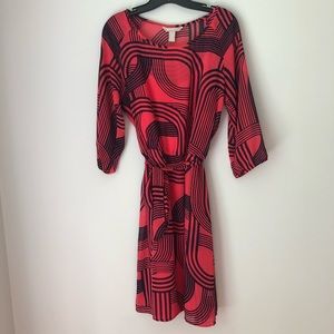 Pink and navy flowy dress